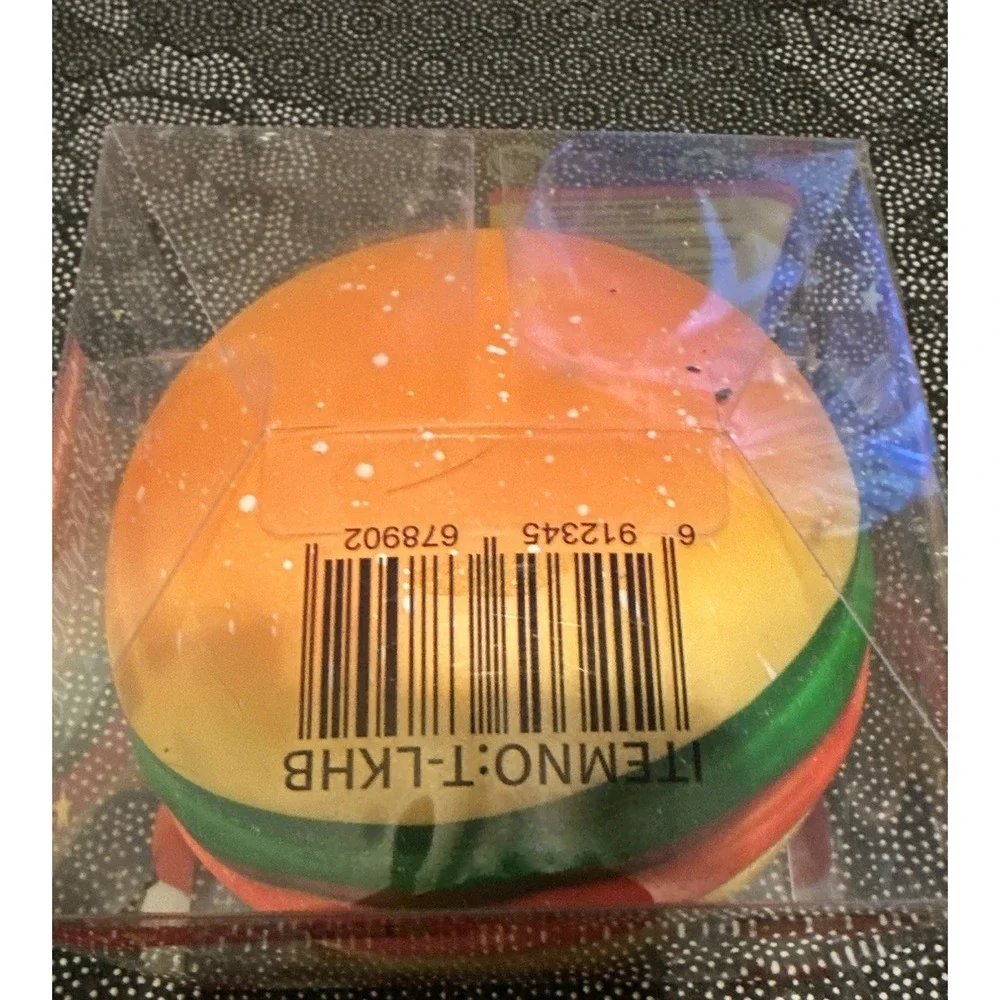 Hamburger Squishy Squeeze Sensory Toy Clear Display Box Ages 3+ ITEMNO:T-LKHB
